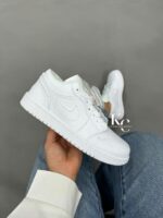 کتونی نایک ایر جردن وان لو بدون ساق تمام سفید Nike Air Jordan 1 Low