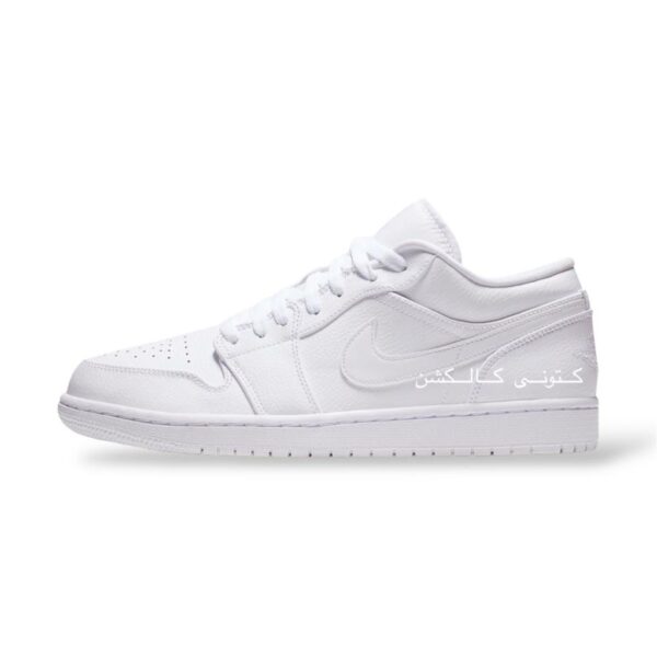کتونی نایک ایر جردن وان لو بدون ساق تمام سفید Nike Air Jordan 1 Low