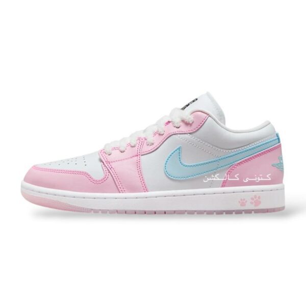 کتونی نایک ایر جردن وان لو پنجه صورتی Nike Air Jordan 1 Low paw print